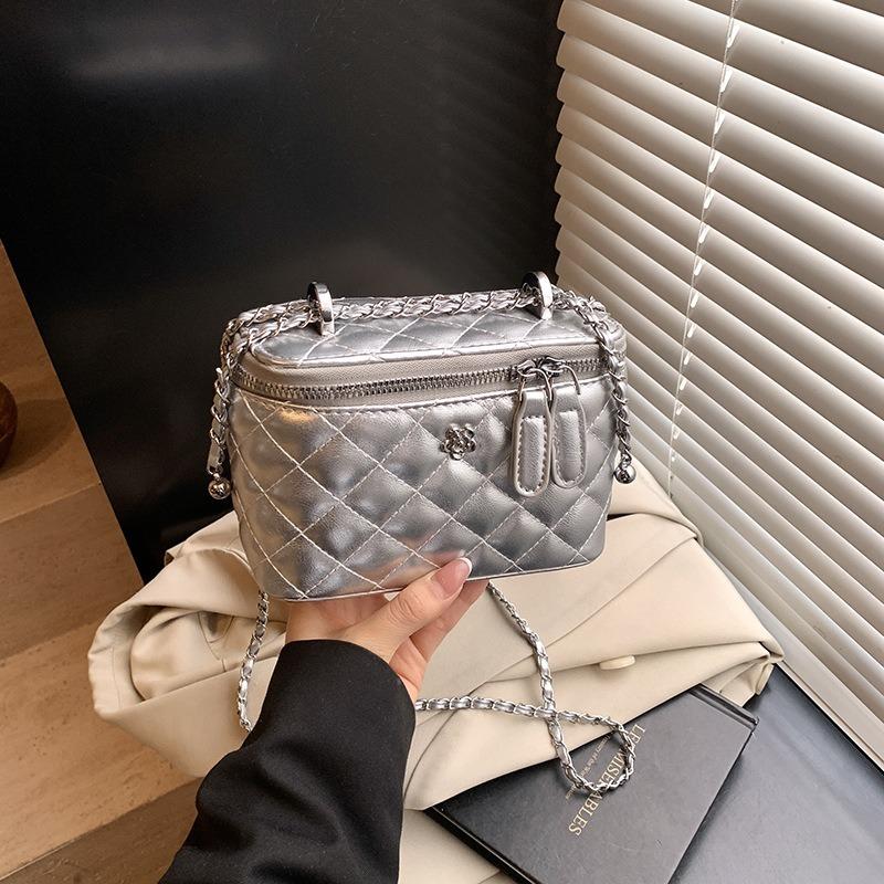 Rhombus chain bag women's new summer niche shoulder messenger bag box bag