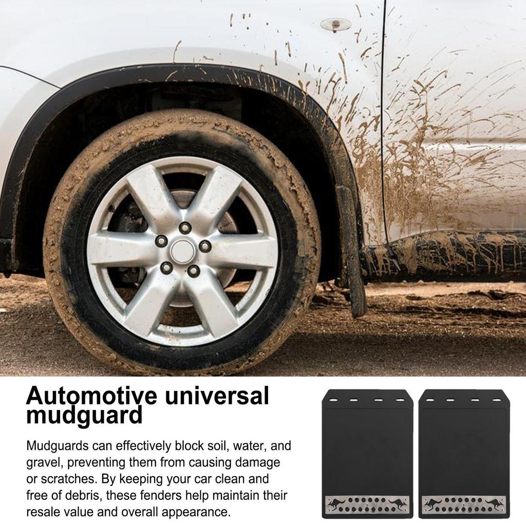 Universal 2 Pcs Car Mud Flaps Heat-Resistant Truck Splash Guards Trucks Mud Guards Wear-Resistant Auto Rear Mud Flaps 32x21.8cm