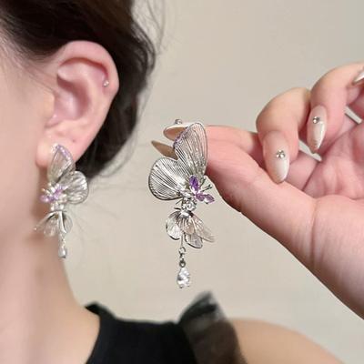 1 Paio Orecchini da Donna Zirconi Cubici Incastonati Orecchini a Forma di Farfalle Orecchini a Lobo da Serata Appuntamento Accessori Gioielli