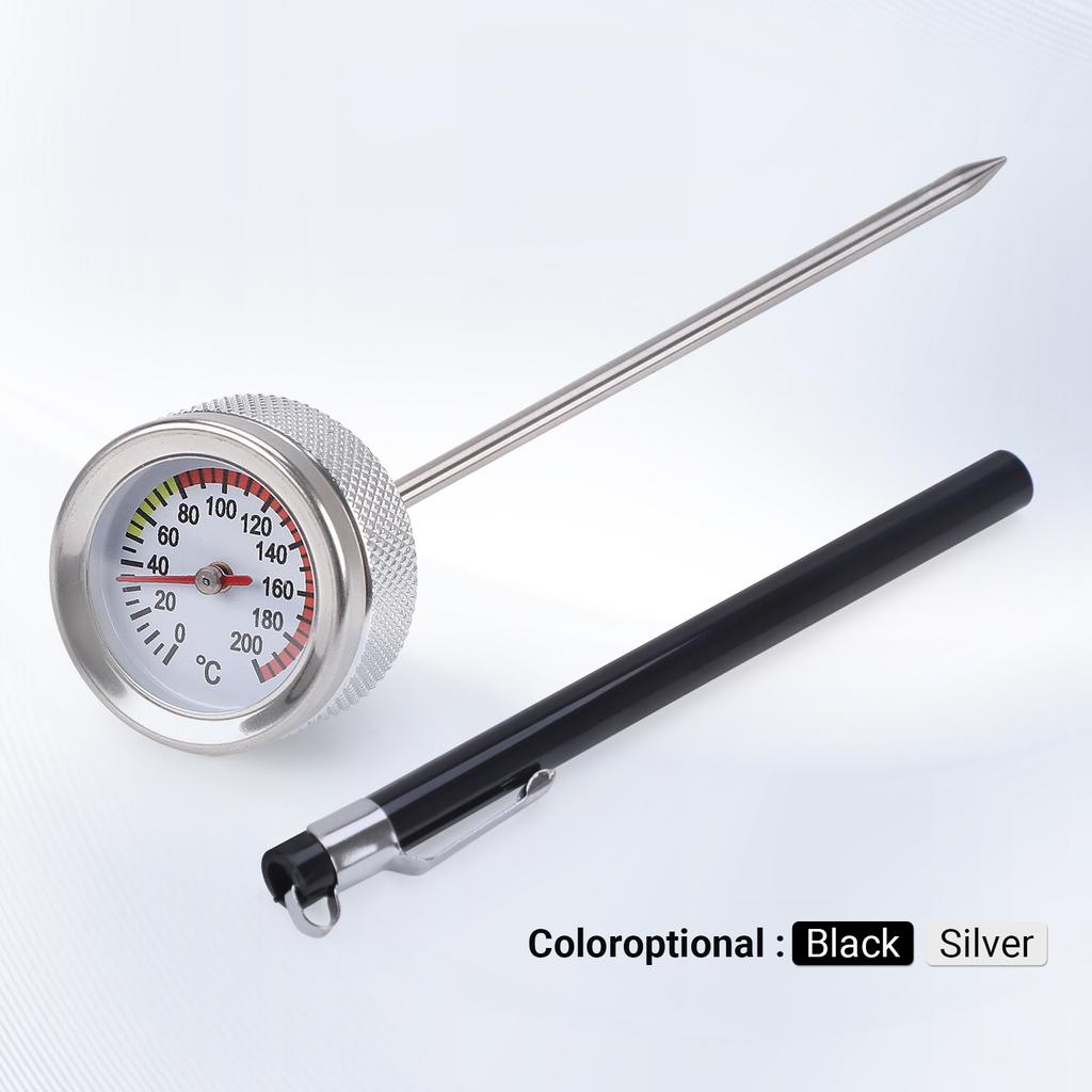 New M20 X 2.5 Motorcycle Fuel Tank Caps with 35MM Oil Temperature Gauge 0-200 Pointers Thermometer Cap Cover with 117MM Probe