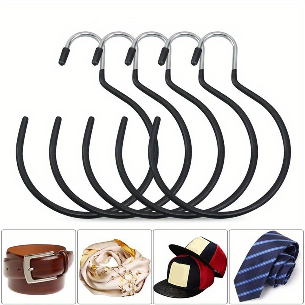 1-5pc Non-Slip Scarf Ring Hanger Multifunctional Tie Hat Belt Storage Rack Closet Organizer Accessory Hanging Rack Cloth Hanger