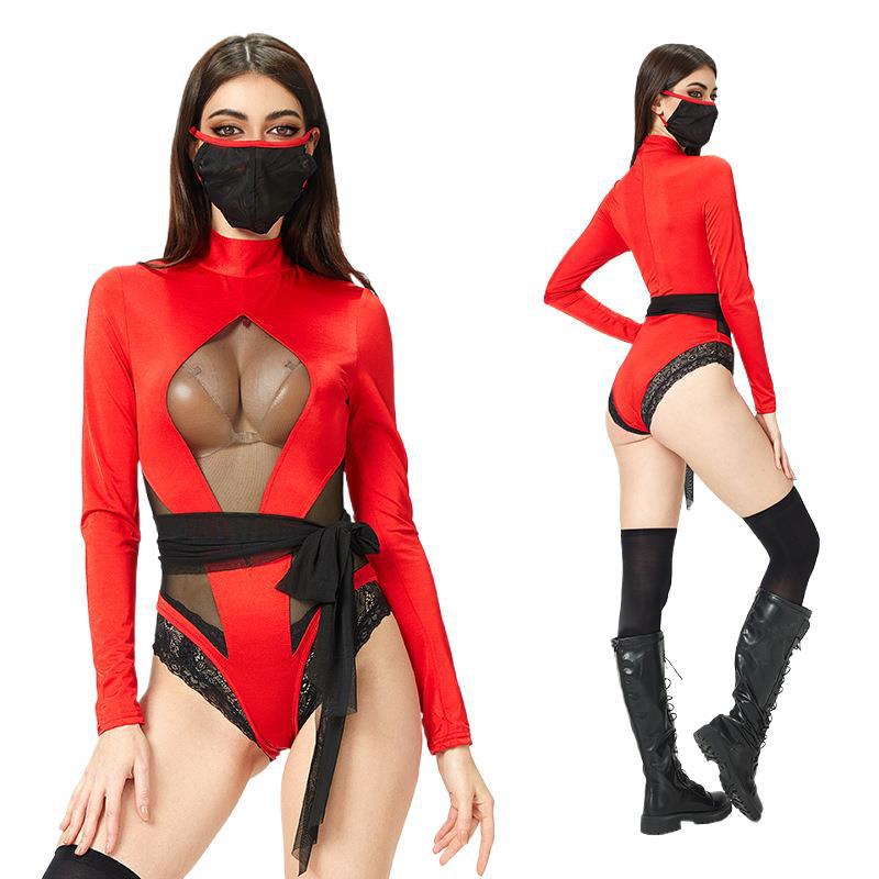 Halloween Costume Women's Masked DS Lead Dancer Nightclub Bar Ninja Japanese Ninja Samurai Suit