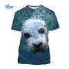T-shirts Animals Funny Seal Fashion Summer Crew Neck 3D Print TShirts Boy Girl Kawaii Oversized  Casual Streetwear Tee Clothes