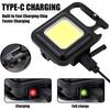 Tragbare Schlüsselanhänger-Taschenlampe Leistungsstarkes Arbeitslicht Multifunktionale Campinglampe USB Wiederaufladbare LED Mini-Taschenlampe mit Magnet