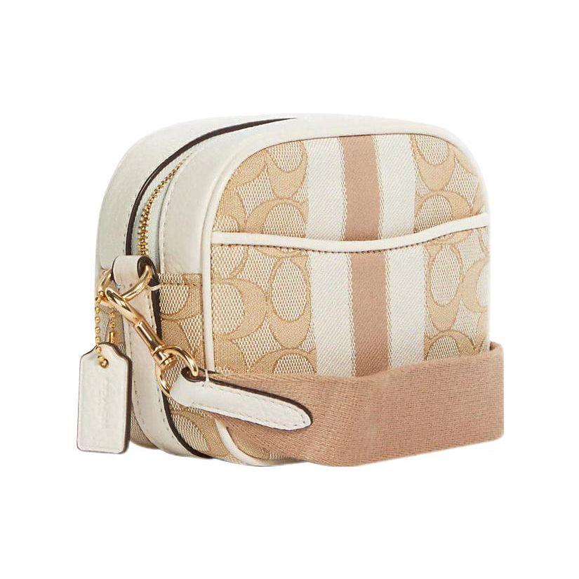 Coach Dempsey 14 Classic Plaid Jacquard Pebble Leather Camera Bag Women Shoulder Bag Light-Khaki C9120-IMDQC