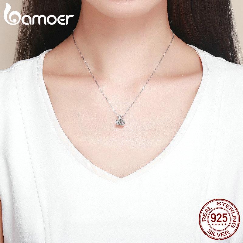 BAMOER echte 925 Sterling Silber Buchstabe L Alphabet Perlen Charms passend für Charm-Armbänder und Armreifen zum Selbermachen