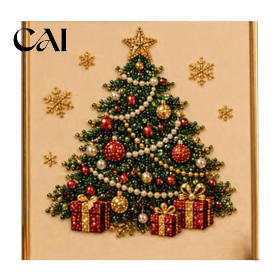 Beginner Friendly Faux Pearl Art Kit Xmas Painting Kit, Christmas 3D DIY Creative Winter Activities Holiday Craft Project for Adults, Festive