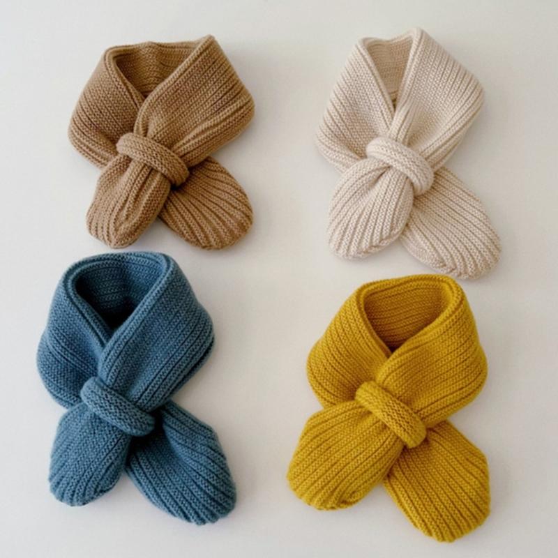 Stylish Children Wool Scarf Soft & Comfortable Kids Scarf Solid Color Scarf Knitted Scarf Perfect for Autumn & Winter