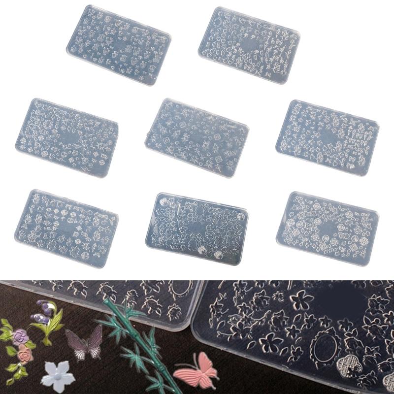 Nails Art Moulds Silicone Template Nails Designing Tool Flower Theme Silicone Handmade Molds for Manicure Creation