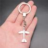 Punk Airplane Gear Steampunk Themed Antique Bronze Metal Keychain with 30mm Ring for Boys Bag Charm