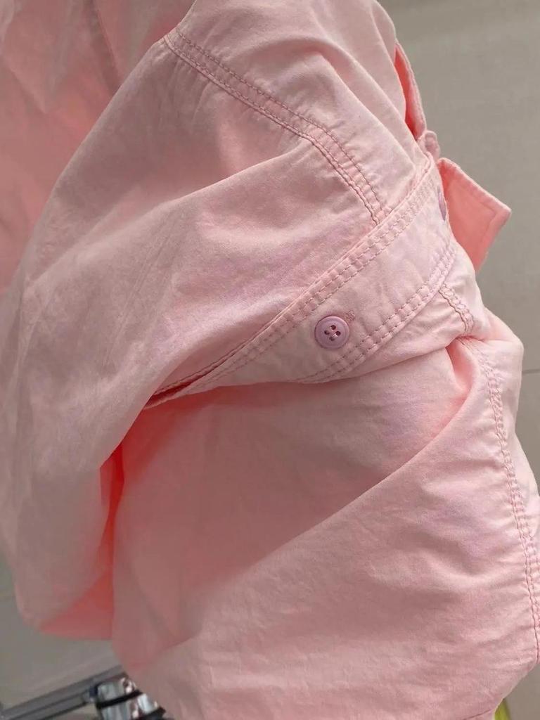 Blue Pure Cotton Women's Shirt, Unique Loose Commuter Design for Early Spring & Autumn 2026.