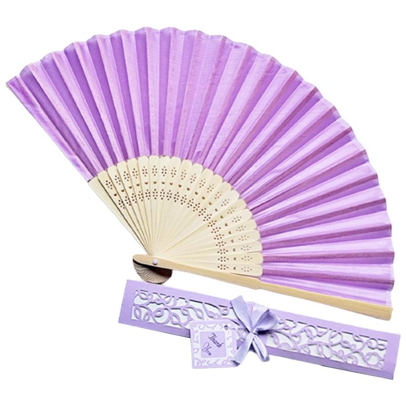 Folding Fan Silk Wedding Dance Hand Fan With Gift Box Party Favors