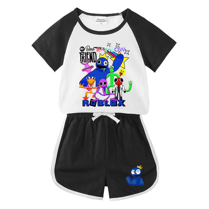 2025 Summer Kids Two-Piece Set: Short Sleeve T-shirt & Shorts for Boys and Girls