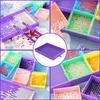 Diamond Painting Tray Tool Kit with 6 Ridged Sorting Trays Pens Wax Pads Scraper Brush and Spoon for DIY Rhinestone Crafts