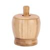 Bamboo Mortars and Pestle Set with Lid Pepper Garlic Spices Grinder Press Crusher Masher Kitchen Tool Grinding Bowl