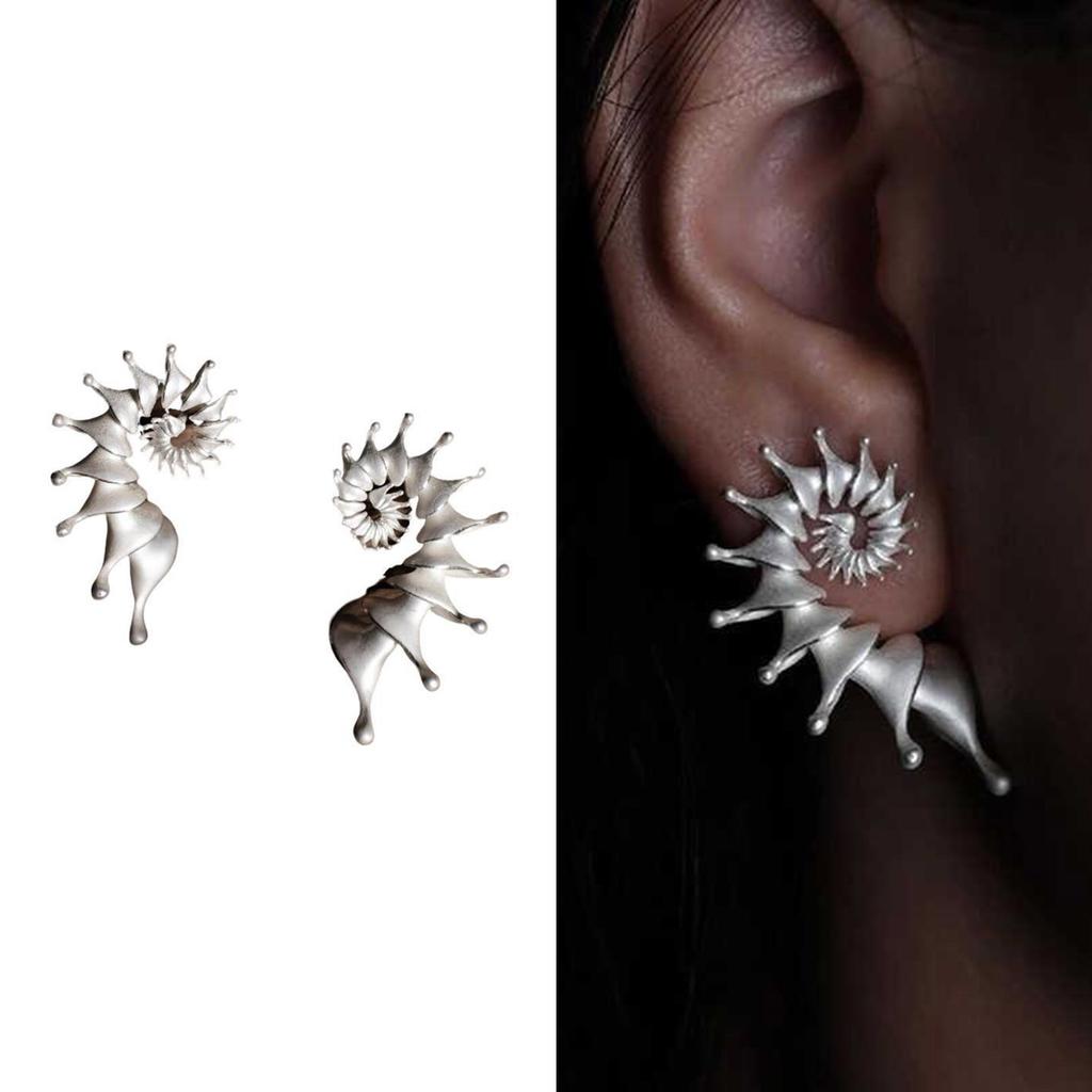 3D Muschel Ohrstecker Matte Texturierte Oberfläche Leichtgewichtiger Tragekomfort Schmuck für Frauen Alltagskleidung und Besondere Anlässe