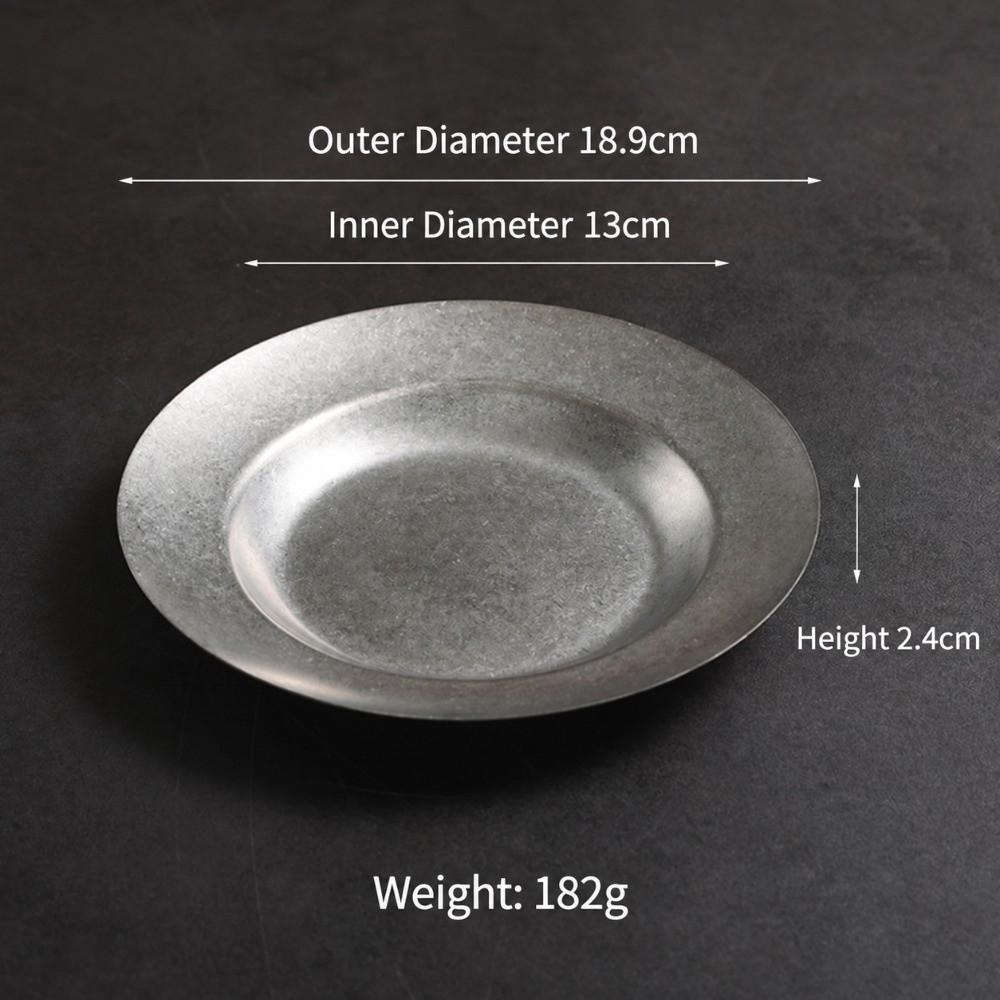 Stackable Vintage Tableware Frosted Dish Dessert Plate Set New Metal Dinner Plate Home Kitchen