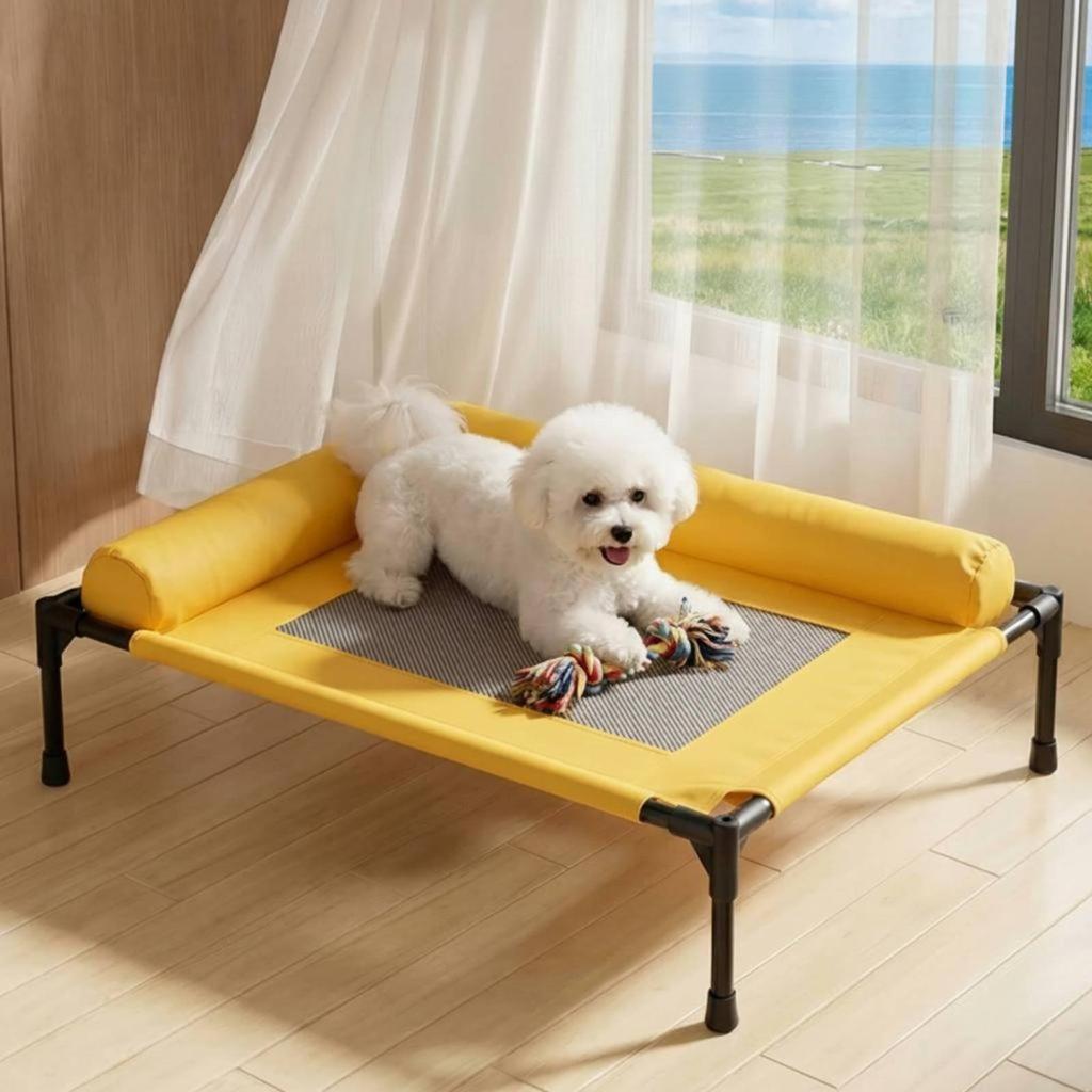 Elevated Pet Bed Mesh Ventilated Dog Cot Washable Resting Furniture for Small