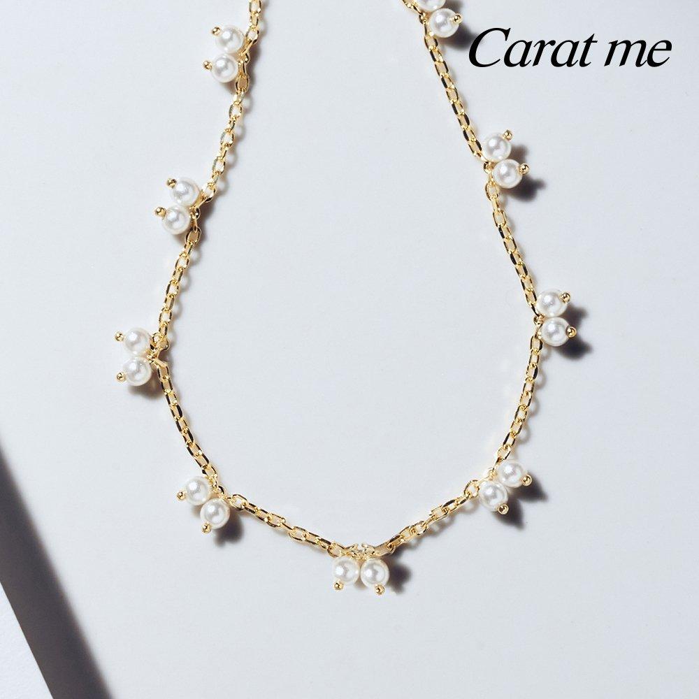 14Kgf Pearl Lovely Layered Necklace 92.5 Silver