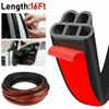 16FT Car Door Weatherstrip Rubber Seal Strip 2-Layer Waterproof Noise Insulation Weather Strip Sealing Protector For Hood Trunk