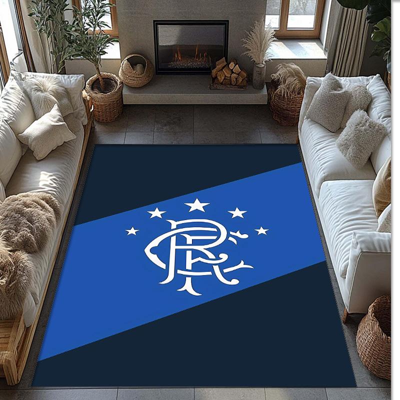 Rangers Football Bedruckter Flanell Teppich rutschfest weich Polyester Boden Teppich Indoor Dekor Matte für Schlafzimmer Wohnzimmer Sofa