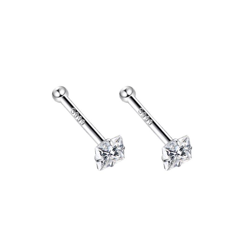 S999 Pure Silver Minimalist Women's Earrings – Small Bean Ear Bone Studs, Anti-Blocking Design for Commuting