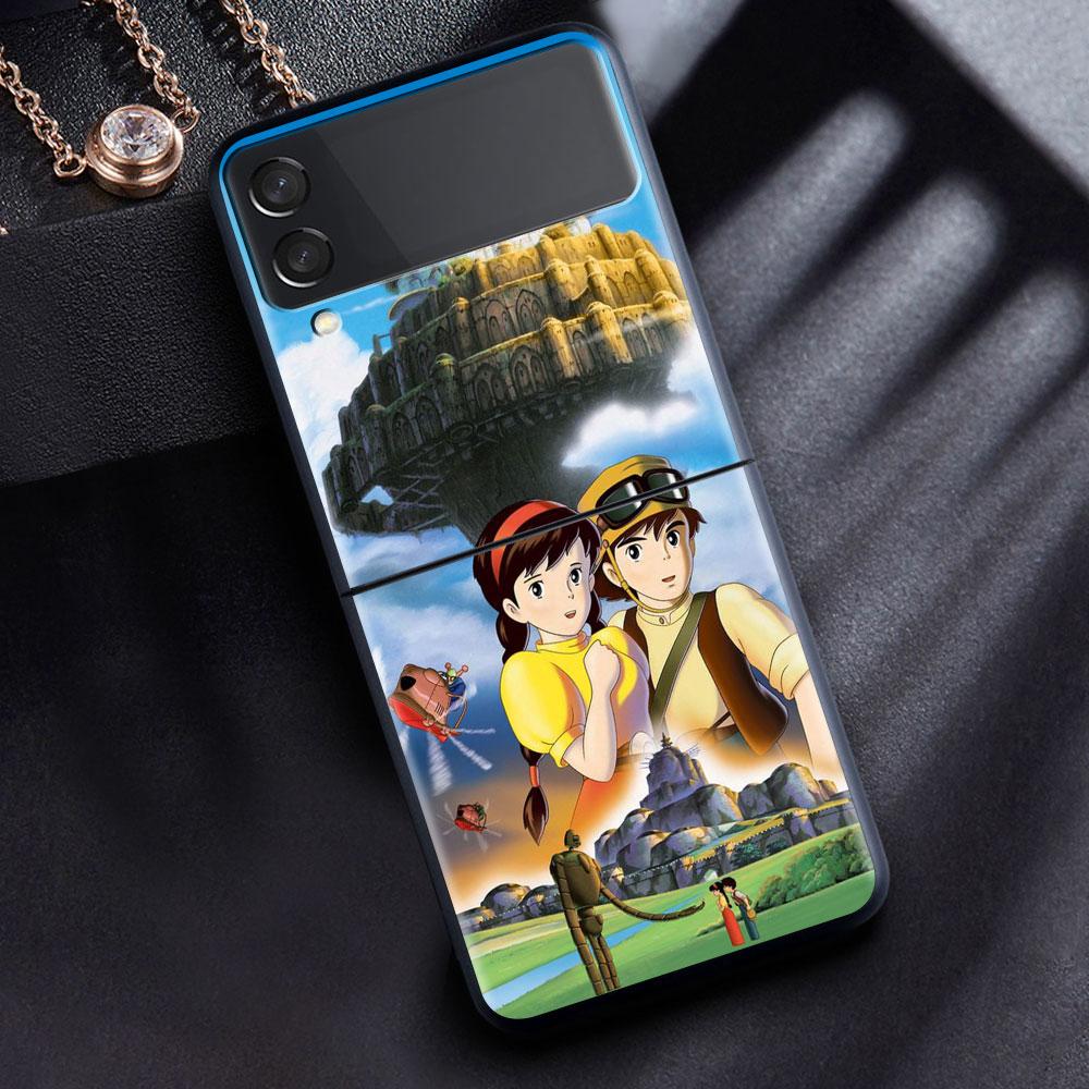 

Чехол для телефона Movil для Samsung Galaxy Z Flip 3 5G, защитный корпус, черный жесткий чехол Cubre Z Flip3 6,7 дюйма, чехол Миядзаки Хаяо Тоторо Samsung Z Flip 3