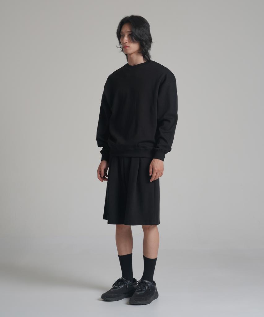 Noming Loose Fit Cropped Easy Sweatshirt - Black