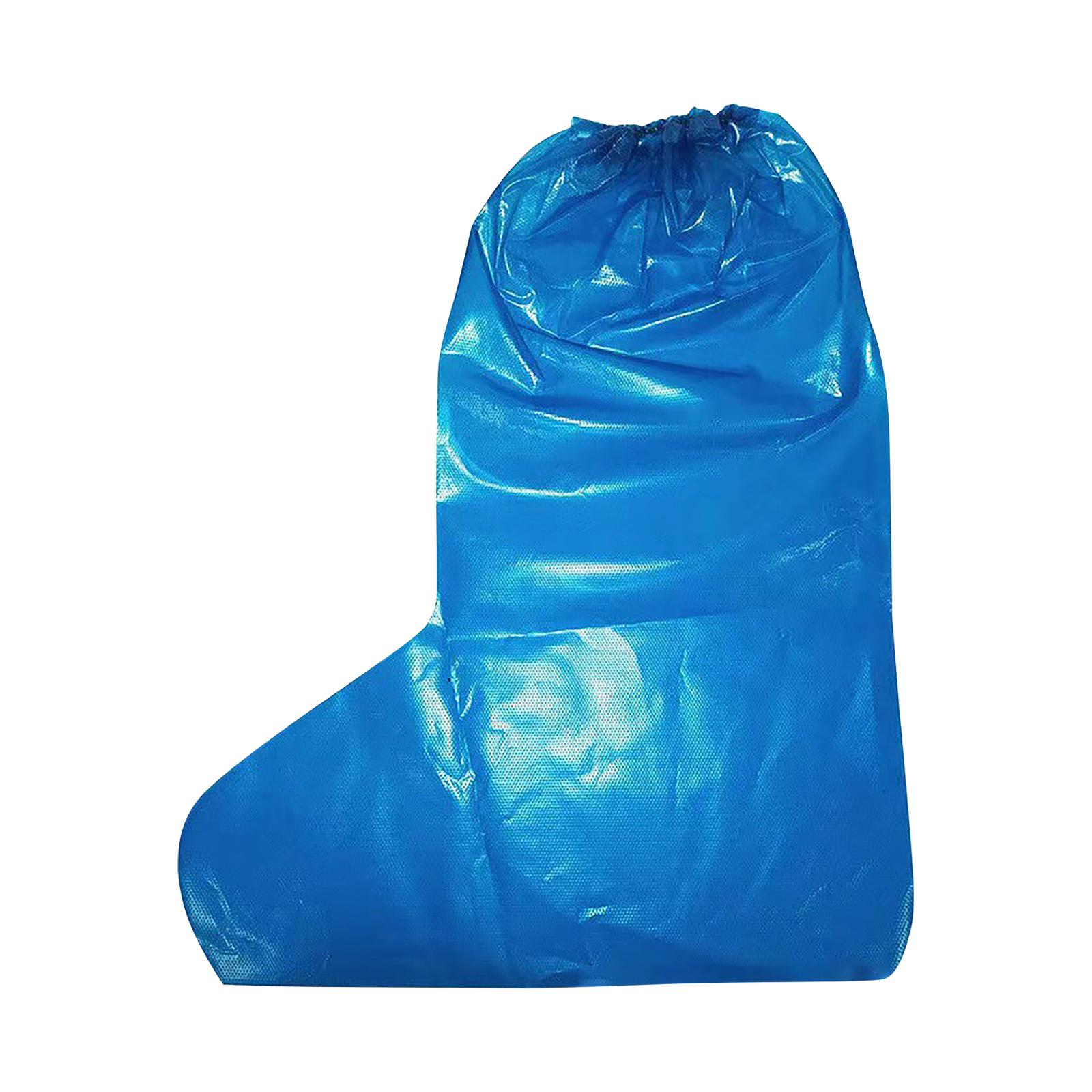 

10 шт. Водонепроницаемые бахилы от дождя - Одноразовые пластиковые бахилы от дождя, подходят для размеров 36-45 One Size синий