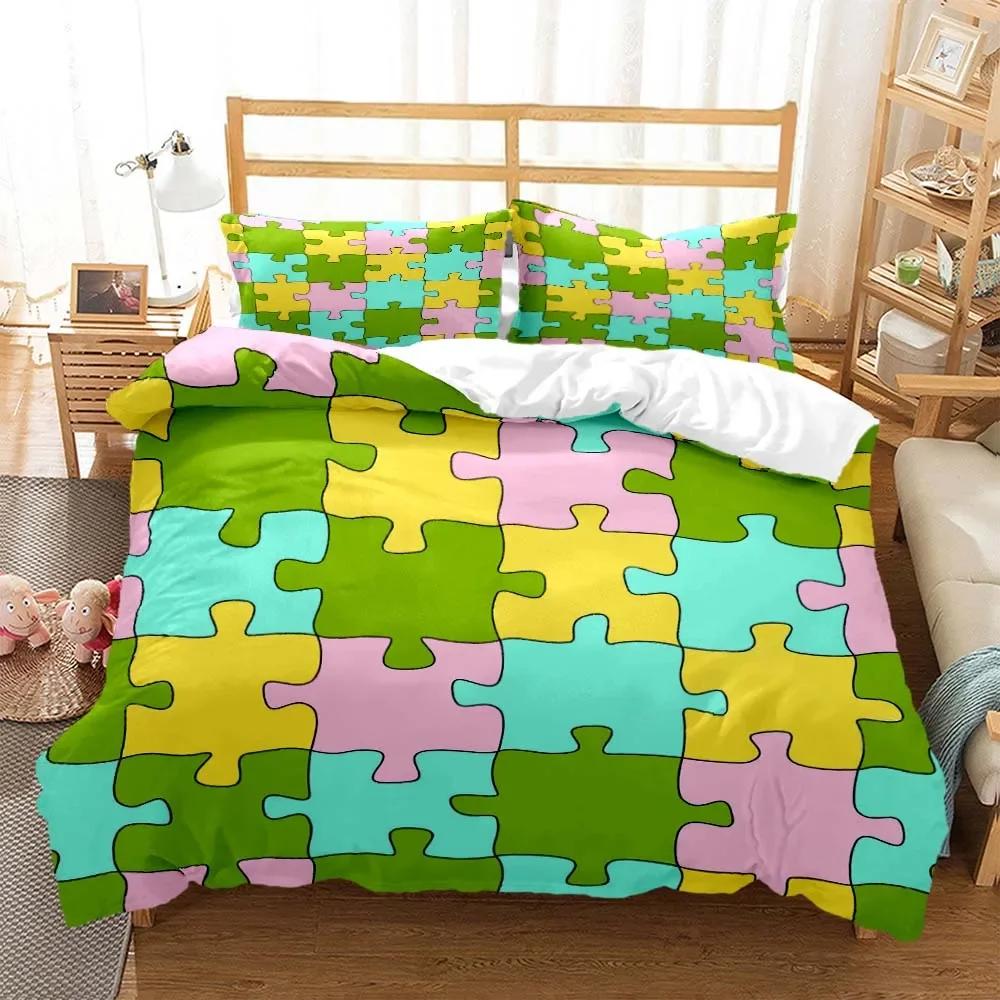 Gitter Chessboard Nordic Style 3D Printed Bedding Queen Bedding Set  D King Size Bedding Set Soft And Comfortable
