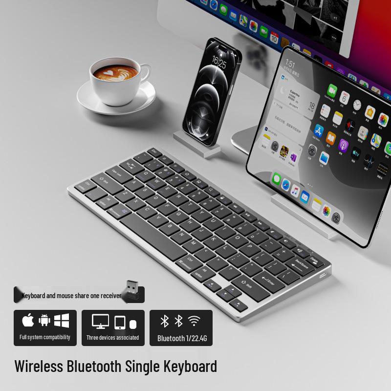 Thin Dual-Mode Wireless Bluetooth Keyboard & Mouse Set for MacBook, Laptop, Phone, iMac