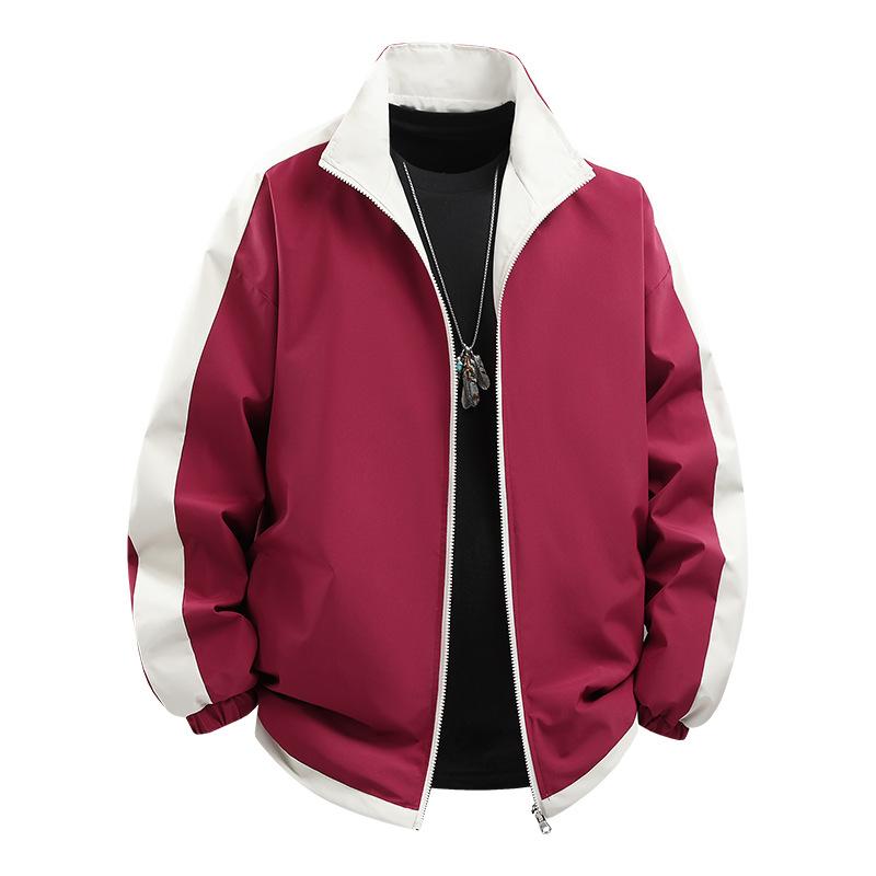 

Jacket Men Stand Collar Autumn and Winter Men Korean Version of Slim Youth Joker Outdoor Leisure Joker Coat. XS красный