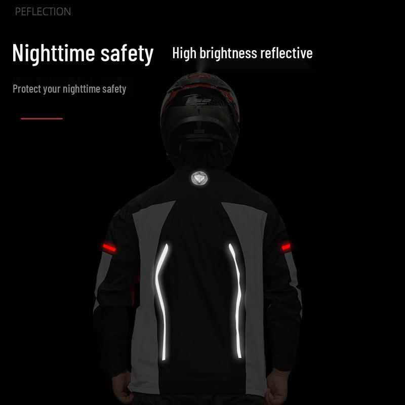 Dvoudílný reflexní pláštěnkový oblek pro motocyklisty
