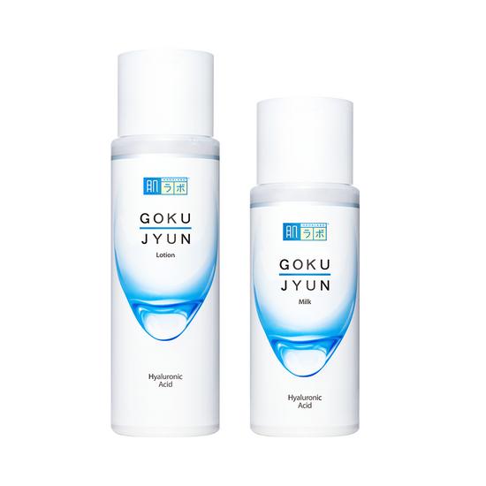 Hadalabo Gokujyun 2-piece set (Lotion 170ml + Milk 140ml + Cleansing Band)