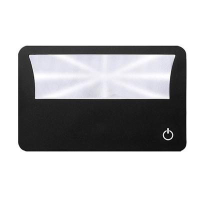 Lupa de bolsillo pequeña tipo tarjeta de 3 aumentos con luz LED para leer, observar monedas, sellos y joyas.
