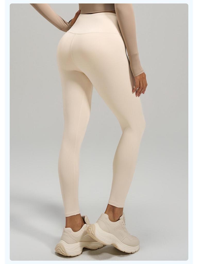 Pantalones de Yoga de Cintura Alta Levanta Glúteos para Mujer - Tacto Nude Otoño/Invierno, Alta Elasticidad Ropa de Fitness, Mallas Cortas para Correr