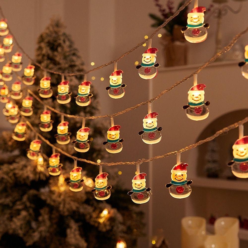 

Дед Мороз Снеговик Рождественская Светодиодная Гирлянда Теплый Свет Гирлянды Огни Новая Фестивальная Лампа Рождество Style 2