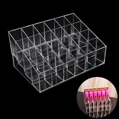 Acrílico transparente 24 batom titular display organizador de cosméticos estojo de maquiagem armazenamento,