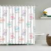 Cartoon Cute Shower Curtain, Funny Animals Cat Rainbow Colorful Butterfly Kids Boys Girls Bathroom Bathtub Screen Decoration