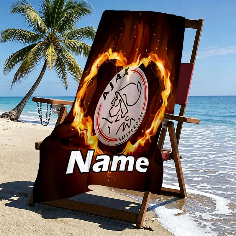 Custom Name Personalized Ajax Print Beach Towel, for Trip Camping Beach Party Home Decor, Birthday Gift for Family & Friends