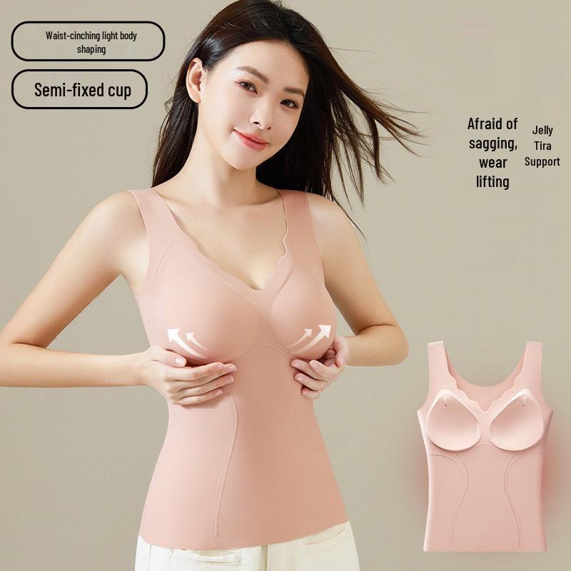 2025 Autumn/Winter Antibacterial High-Elastic V-Neck Shaping Plus-Size Warm Vest