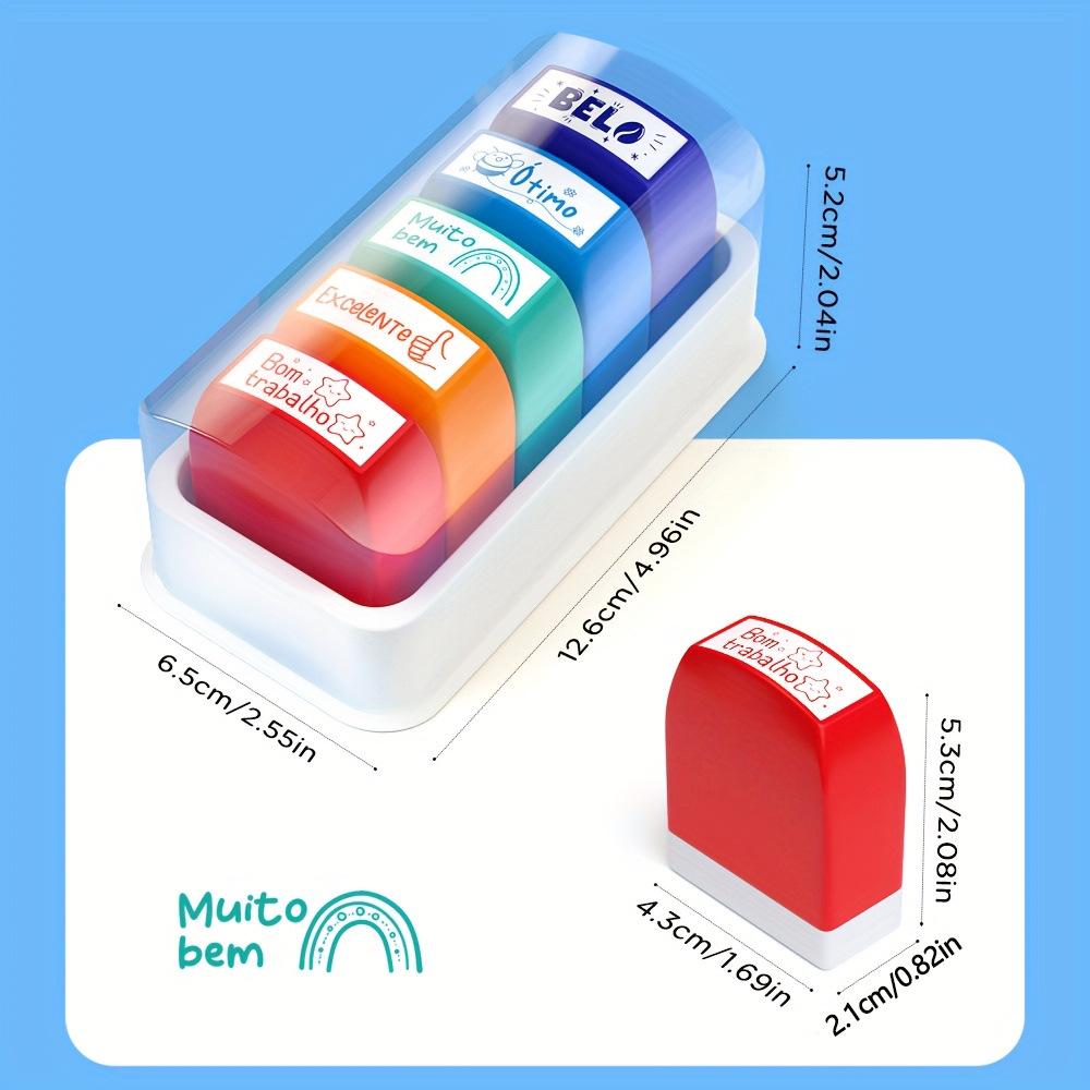 Colorful Teacher Comments Stamp Set - 5 or 8 Pieces (Portuguese, Spanish, Russian)