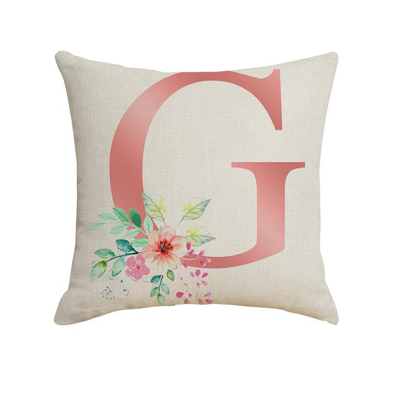 New Small Fresh Letter Series Pillow Cover Office Sofa Living Room Decoration Linen Cushion Cover