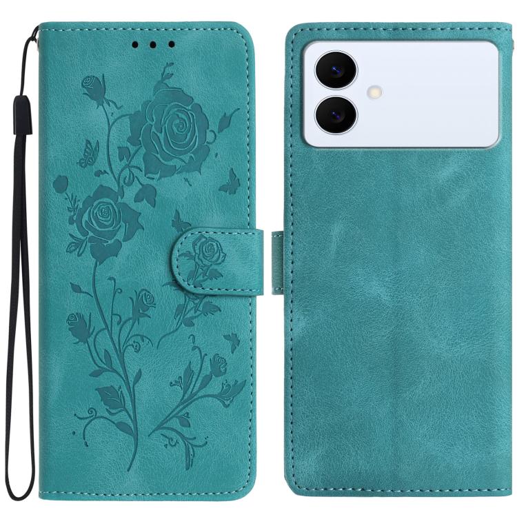 Rose Flower Embossing Pattern Leather Phone Case For Samsung Galaxy S26 Edge 5G