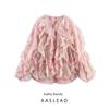 Kaslead New Women Clothes Western Style Fashion Simple Frill Long Sleeve Shirts 1289591001