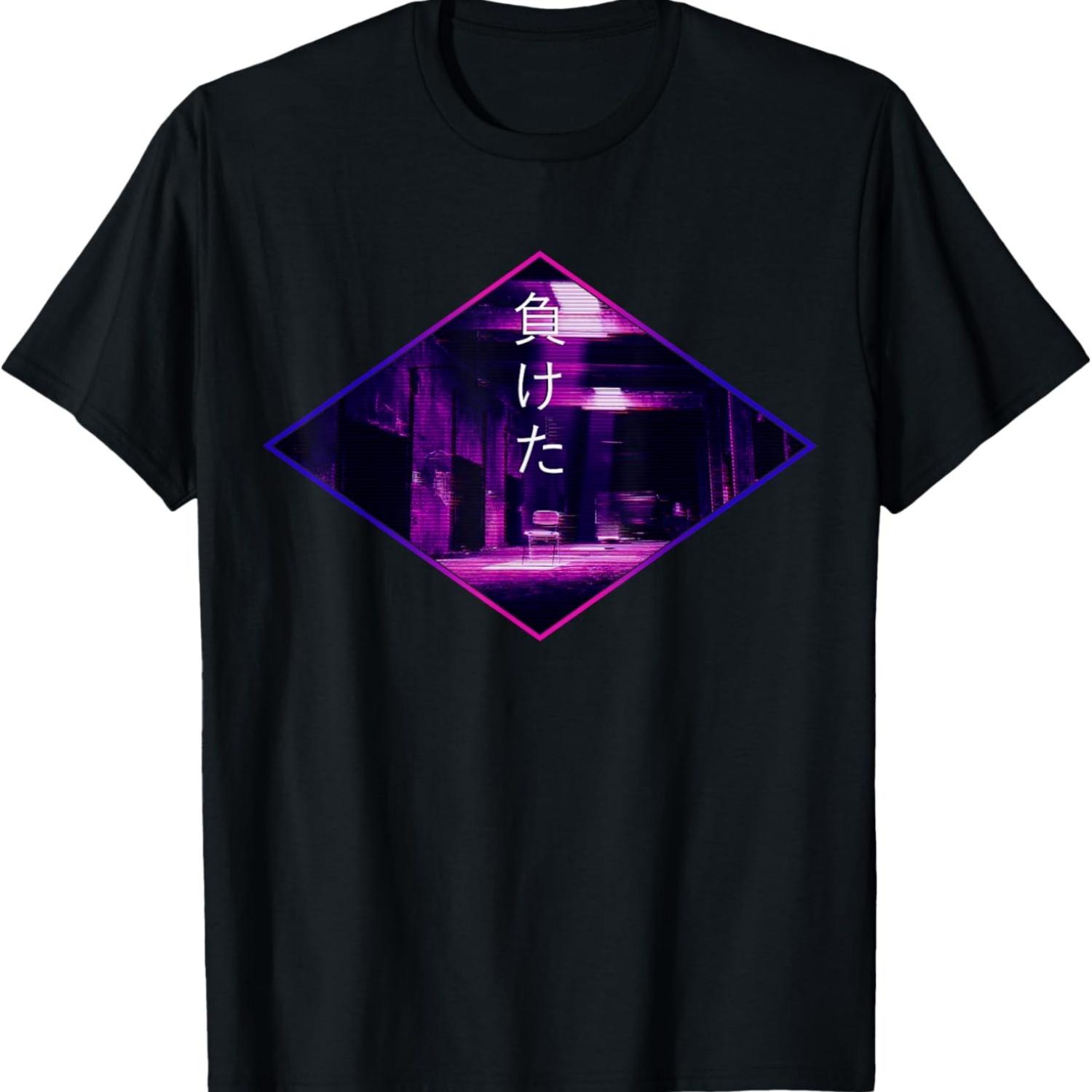 Glitchcore Weirdcore Aesthetic Hyperpop Verloren Japanese T-Shirt S чёрный