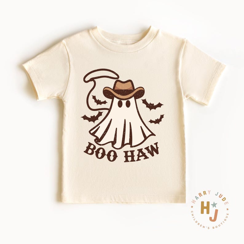 Boo Haw Cowboy Ghost Toddler Tee - Western Halloween Shirt 140