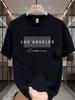 Los Angeles Pattern Printed Unisexs Tshirts Summer Casual Sports Fashionable High Quality Round Neck Short Sleeved Pullover Tops