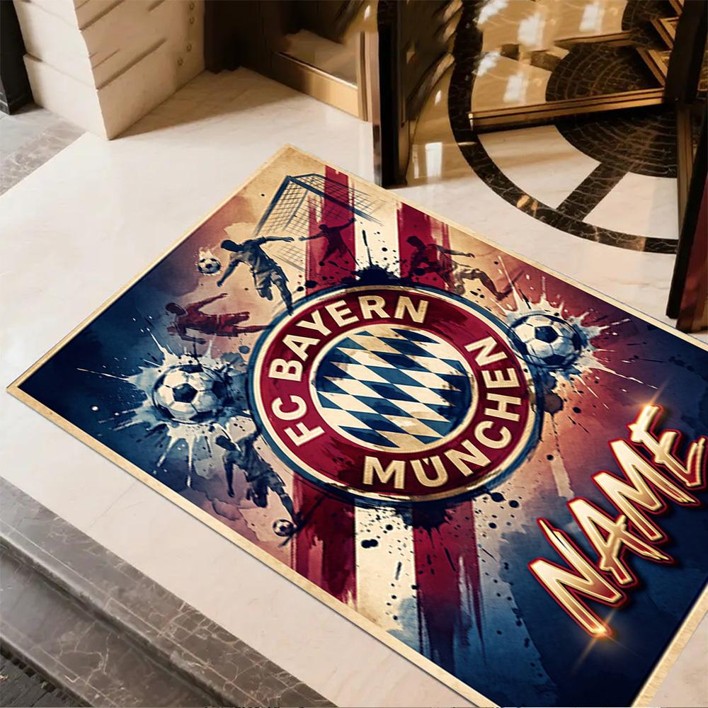 Bayern Munich Fan Artwork Carpet Perfect for Foyer Hallway Bedrooms Game Room Anti-slip Rug Decorate Offices Perfect Birthday/Christmas Gift Idea