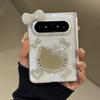 Kawaii KT Cat Makeup Mirror Phone Case Pura X Max Foldable Dual Hinge Shockproof TPU Cover With Chain